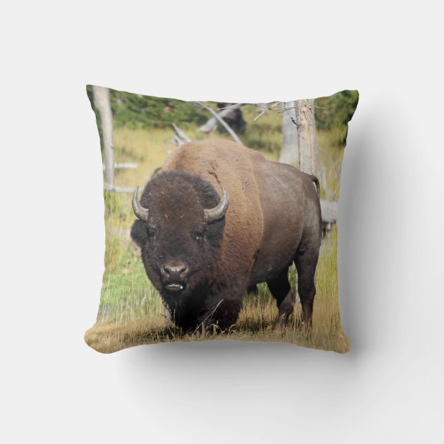 Bison Bull Throw Pillow Kissen (Vorderseite)