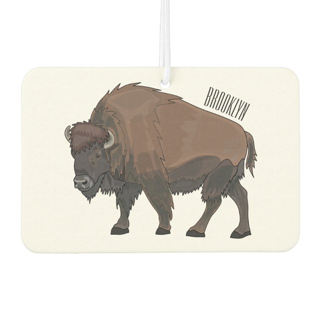 Bison-Cartoon-Abbildung Autolufterfrischer (Vorderseite)