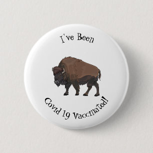Bison-Cartoon-Abbildung Button