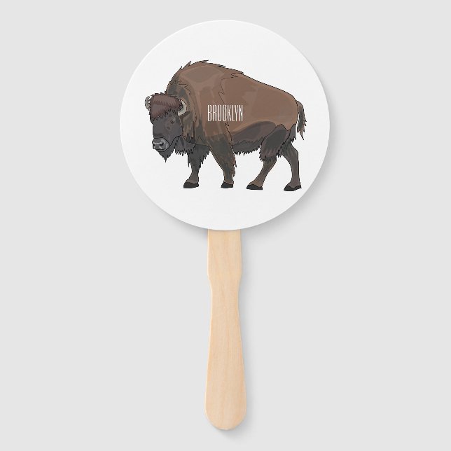Bison-Cartoon-Abbildung Fächer (Vorderseite)