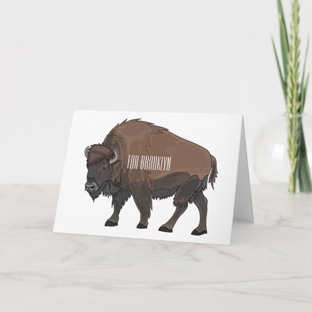 Bison-Cartoon-Abbildung Karte (Vorderseite)