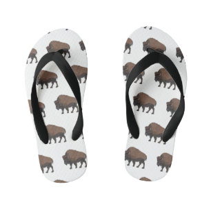 Bison-Cartoon-Abbildung Kinderbadesandalen