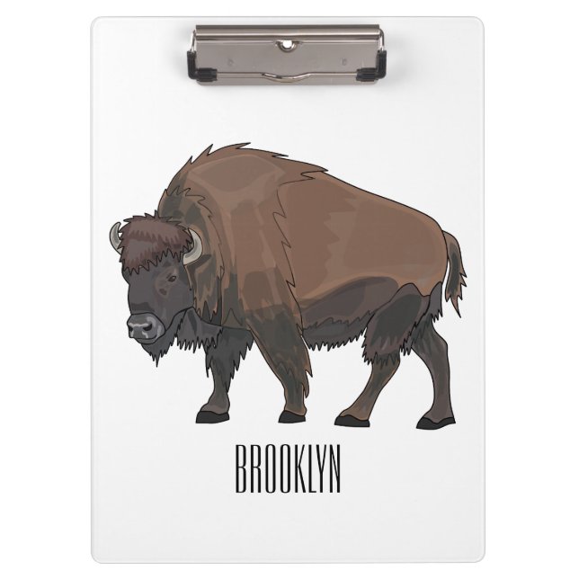 Bison-Cartoon-Abbildung Klemmbrett (Vorderseite)