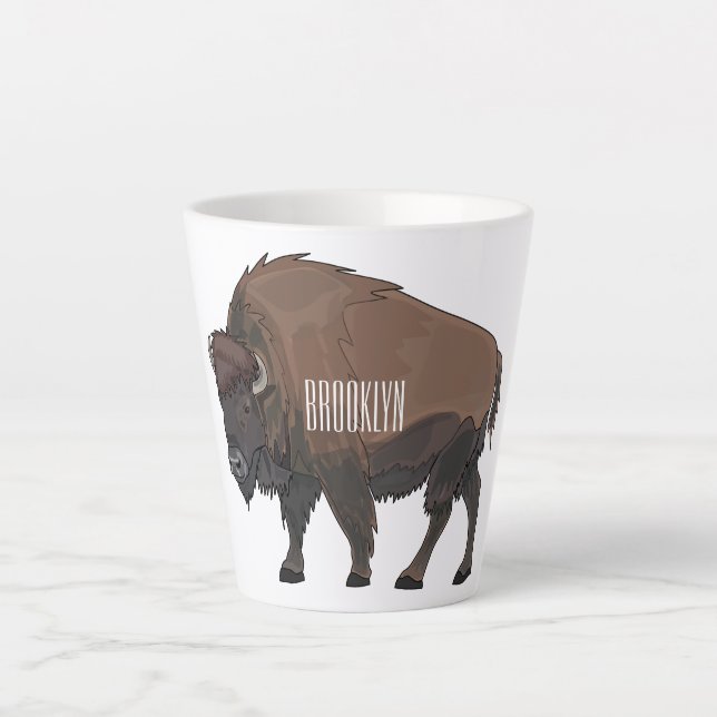 Bison-Cartoon-Abbildung Milchtasse (Vorderseite)