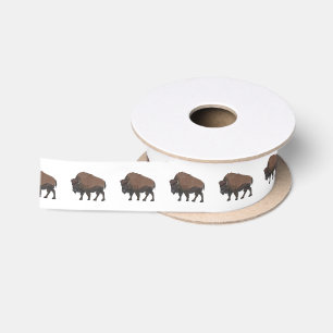 Bison-Cartoon-Abbildung Satinband