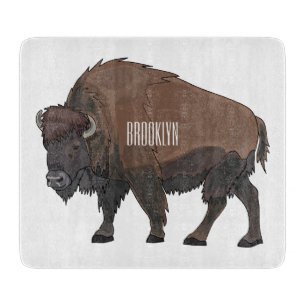 Bison-Cartoon-Abbildung Schneidebrett