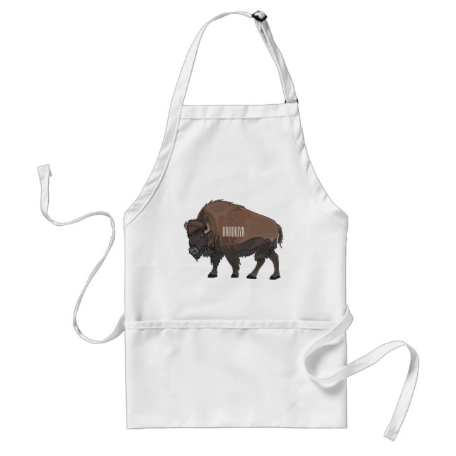 Bison-Cartoon-Abbildung Schürze (Vorne)