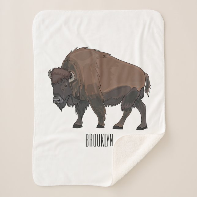 Bison-Cartoon-Abbildung Sherpadecke (Vorderseite)