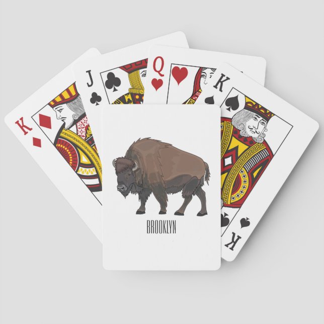 Bison-Cartoon-Abbildung Spielkarten (Rückseite)