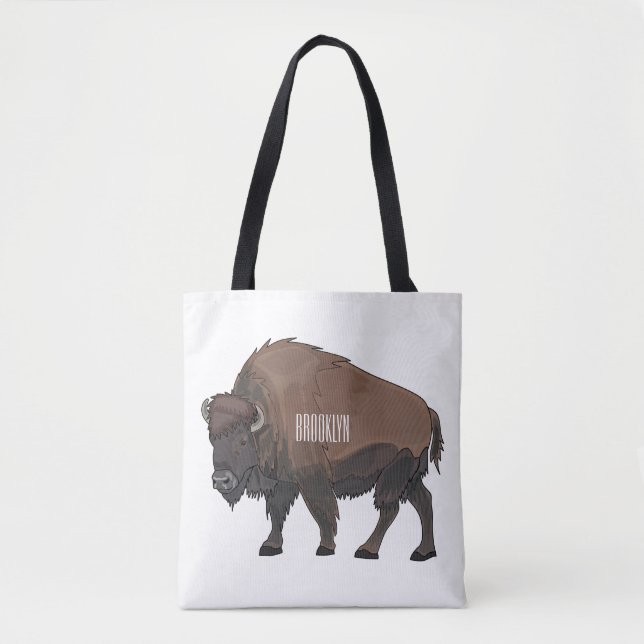 Bison-Cartoon-Abbildung Tasche (Vorderseite)