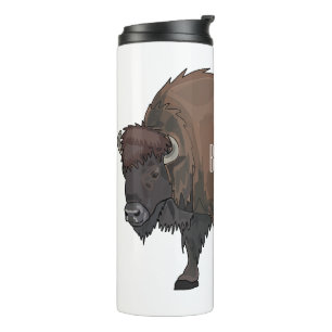 Bison-Cartoon-Abbildung Thermosbecher