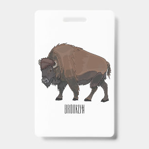 Bison Cartoon-Illustration Ausweis