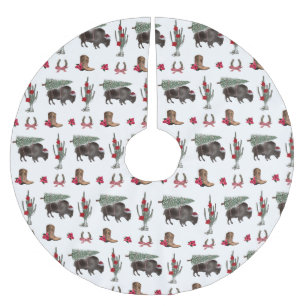 Bison Christmas Tree Ranch Wild West Christmas Polyester Weihnachtsbaumdecke