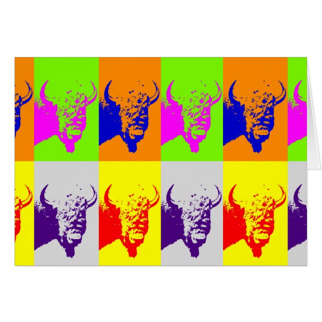 Bison de Buffalo Art Pop de 4 couleurs (Devant horizontal)