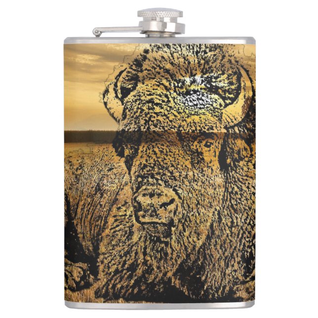 Bison Flachmann (Vorderseite)
