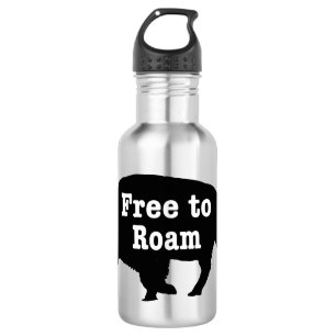 Bison free to roam edelstahlflasche