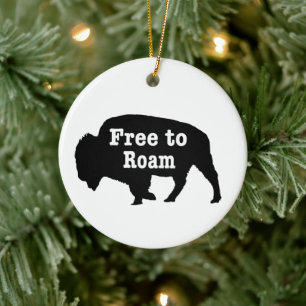 Bison free to roam keramik ornament