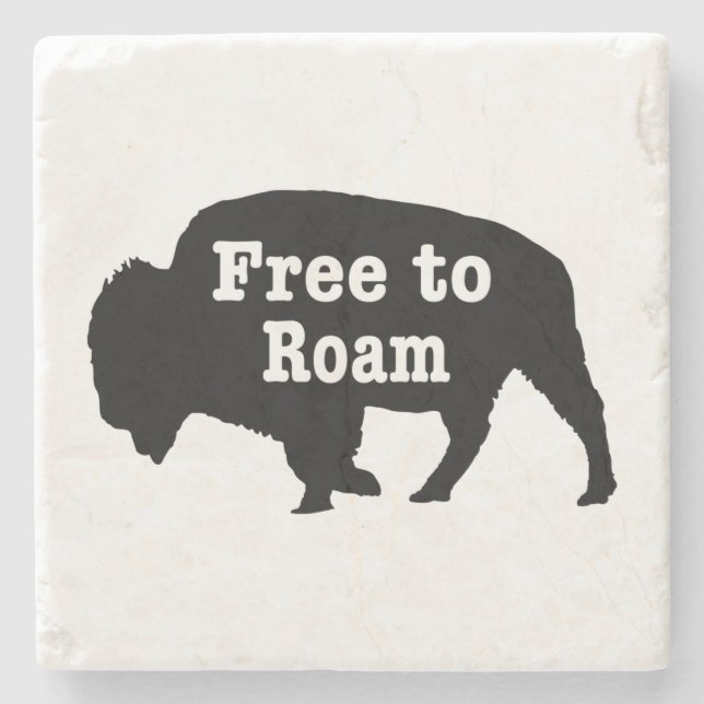 Bison free to roam steinuntersetzer (Vorderseite)
