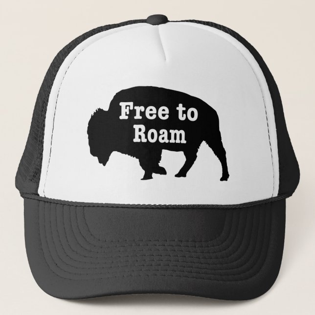Bison Free To Roam Truckerkappe (Vorderseite)