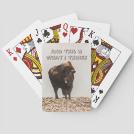 Bison hält seine Zunge raus - Spaß - Funny Spielkarten