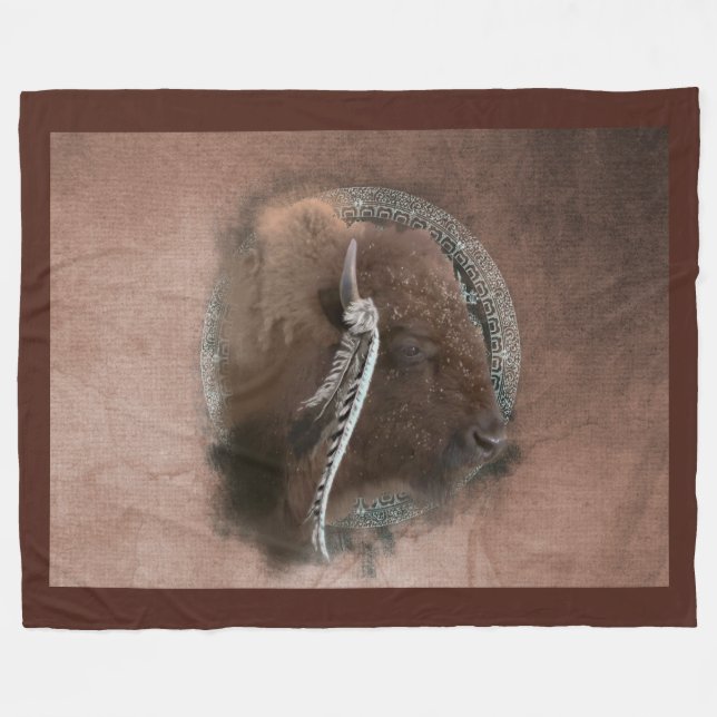 Bison II - Fleece Blanket (Vorderseite (Horizontal))