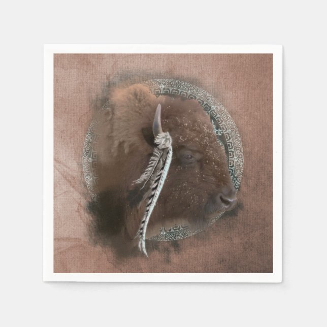 Bison II - Papier Napkins Serviette (Vorderseite)