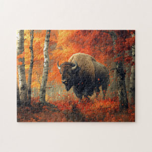 Bison im Herbstwald Artwork