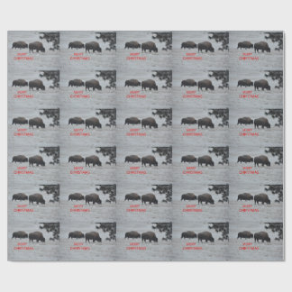 Bison im Schnee WeihnachtsPackpapier Geschenkpapier