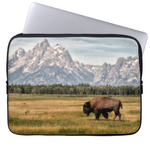 Bison im Tetons Laptopschutzhülle
