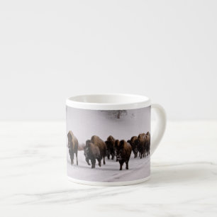 Bison im Winter Espressotasse