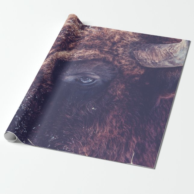 BISON IM WINTER GESCHENKPAPIER (Ungerollt)