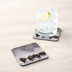 Bison im Winter Untersetzer