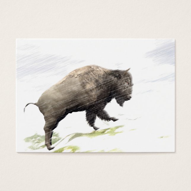 Bison im Wintersturm (Vorderseite)