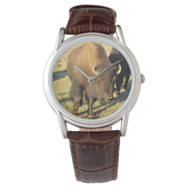 Bison in Colorado Armbanduhr (Vorderseite)
