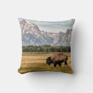 Bison in den Tetons Kissen