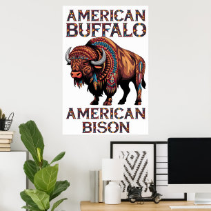 Bison in Feathers Poster