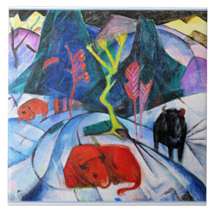 Bison in Winter, Gemälde von Franz Marc Fliese