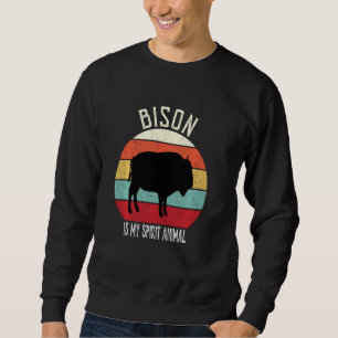 Bison ist mein Geist Tiere Männer Frauen Mädchen M Sweatshirt