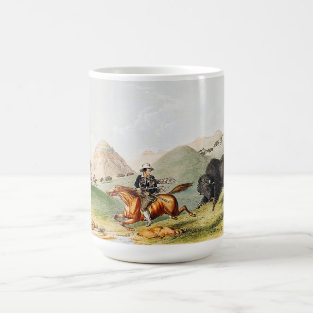 Bison-Jagdszene 1845 Kaffeetasse (Mittel)
