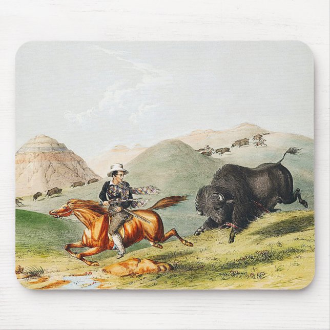 Bison-Jagdszene 1845 Mousepad (Vorne)