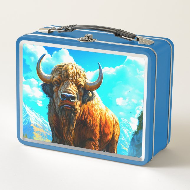 Bison Metall Brotdose (Vorderseite)