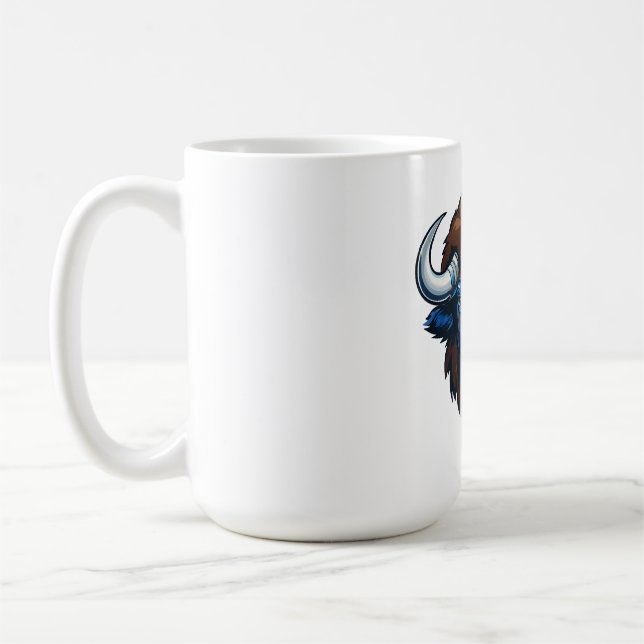 Bison mit großen Hörnern Kaffeetasse (Links)