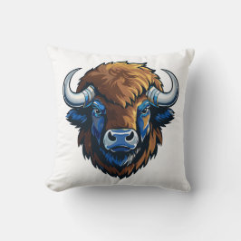 Bison mit großen Hörnern Kissen