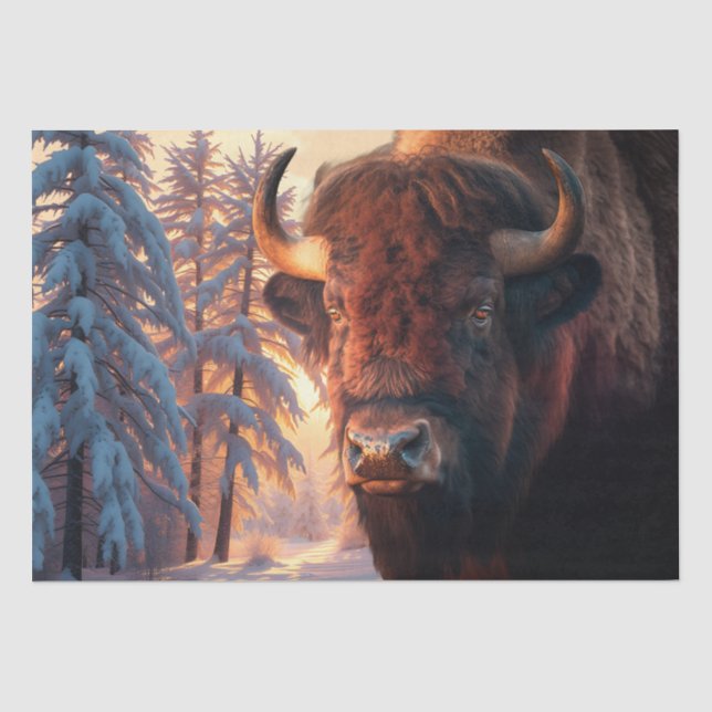 Bison Native American Buffalo Seidenpapier (Vorderseite)