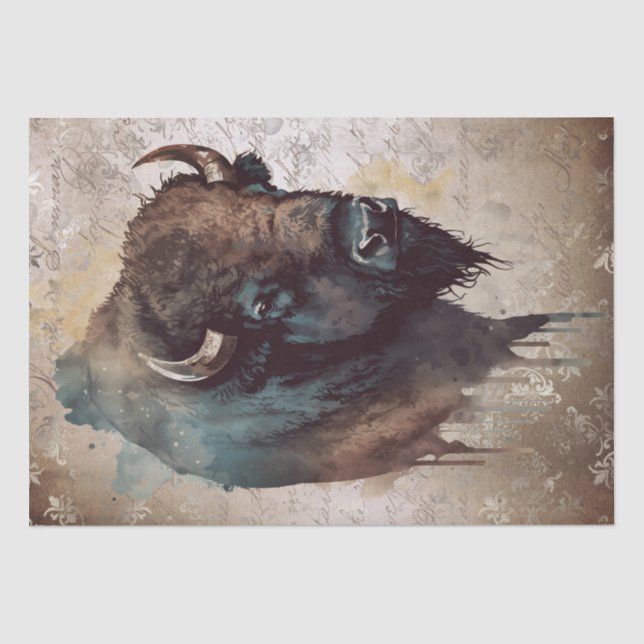 Bison Native American Buffalo Seidenpapier (Vorderseite)