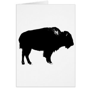 Bison noir et blanc Silhouette Pop Art