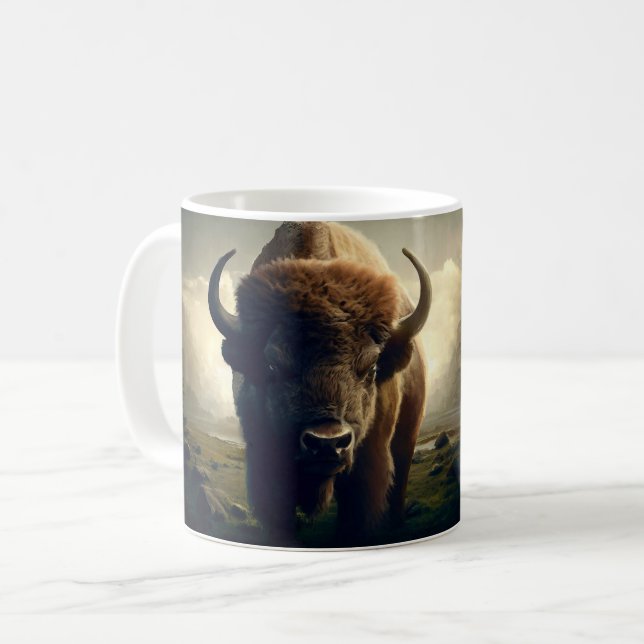 Bison Painting Kaffeetasse (Vorderseite Links)
