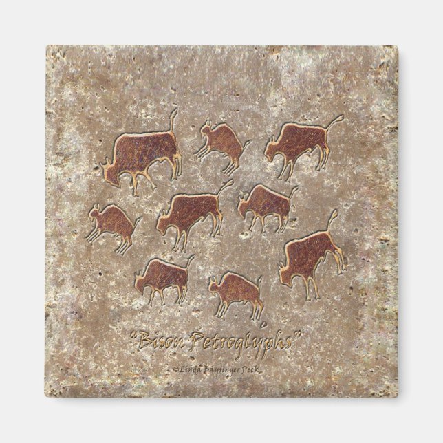 Bison Petroglyphs Magnet (Vorne)