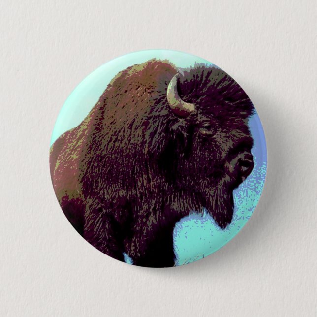 Bison Pop Art Button (Vorderseite)
