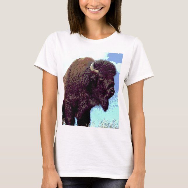 Bison Pop Art T-Shirt (Vorderseite)